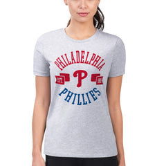 Heather Gray Philadelphia Phillies G-III 4Her by Carl Banks Women's Super-Slim Fit Lightweight City Graphic T-Shirt
