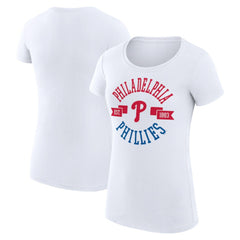 White Philadelphia Phillies G-III 4Her by Carl Banks Women's Super-Slim Fit Lightweight City Graphic T-Shirt