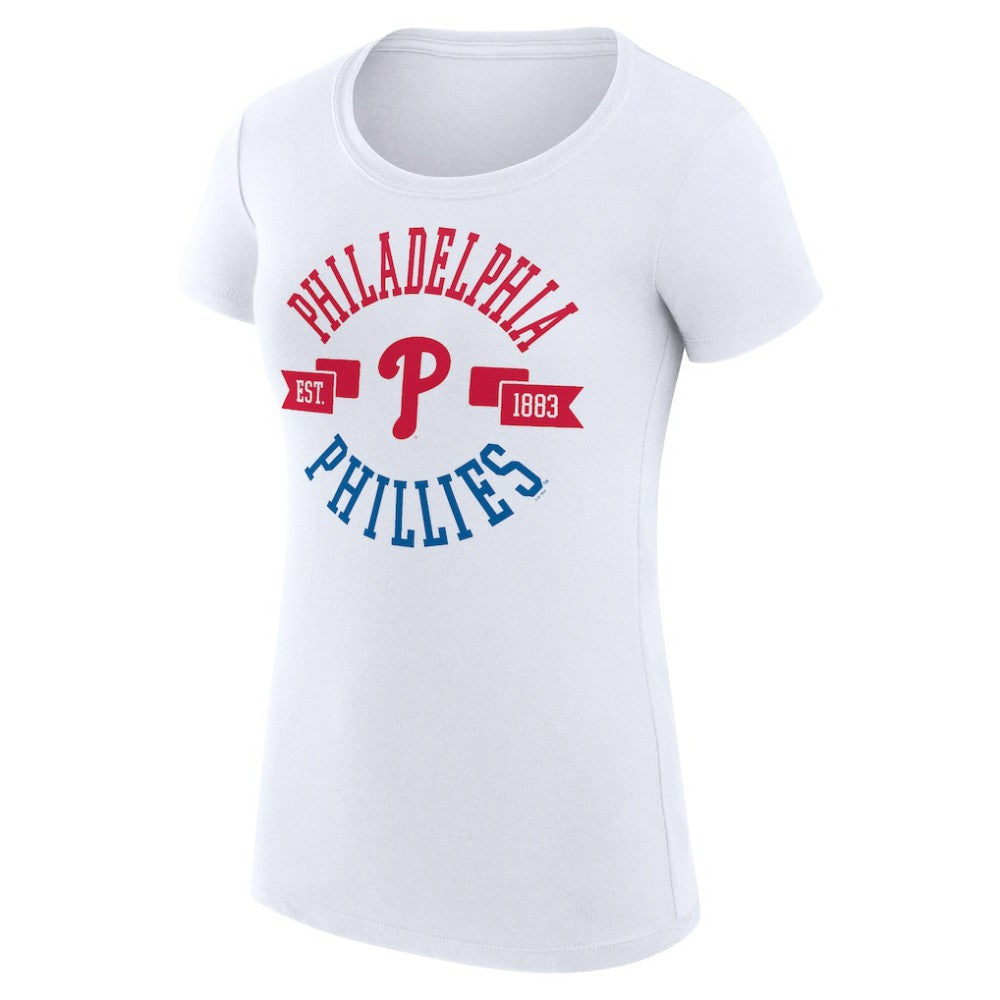 White Philadelphia Phillies G-III 4Her by Carl Banks Women's Super-Slim Fit Lightweight City Graphic T-Shirt
