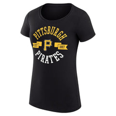 Black Pittsburgh Pirates G-III 4Her by Carl Banks Women's Super-Slim Fit Lightweight City Graphic T-Shirt