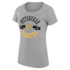 Heather Gray Pittsburgh Pirates G-III 4Her by Carl Banks Women's Super-Slim Fit Lightweight City Graphic T-Shirt