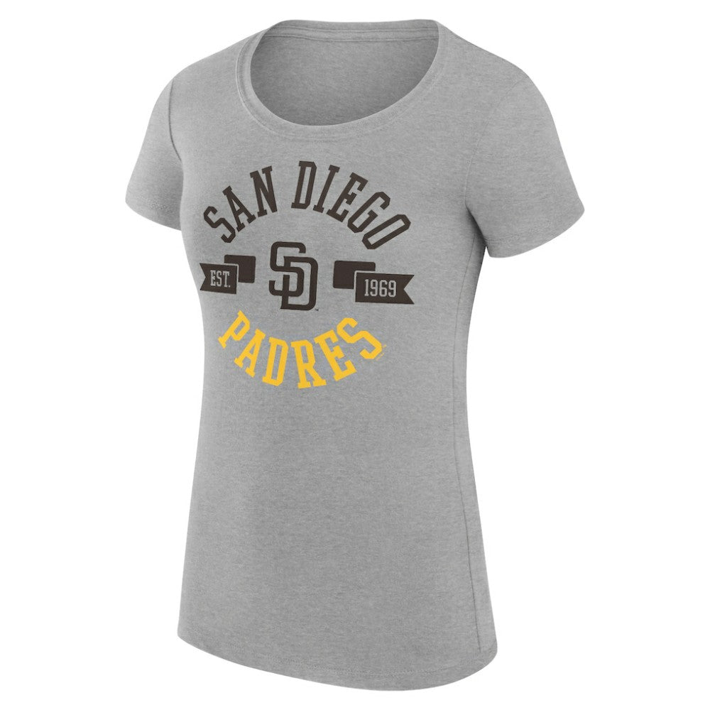 Heather Gray San Diego Padres G-III 4Her by Carl Banks Women's Super-Slim Fit Lightweight City Graphic T-Shirt