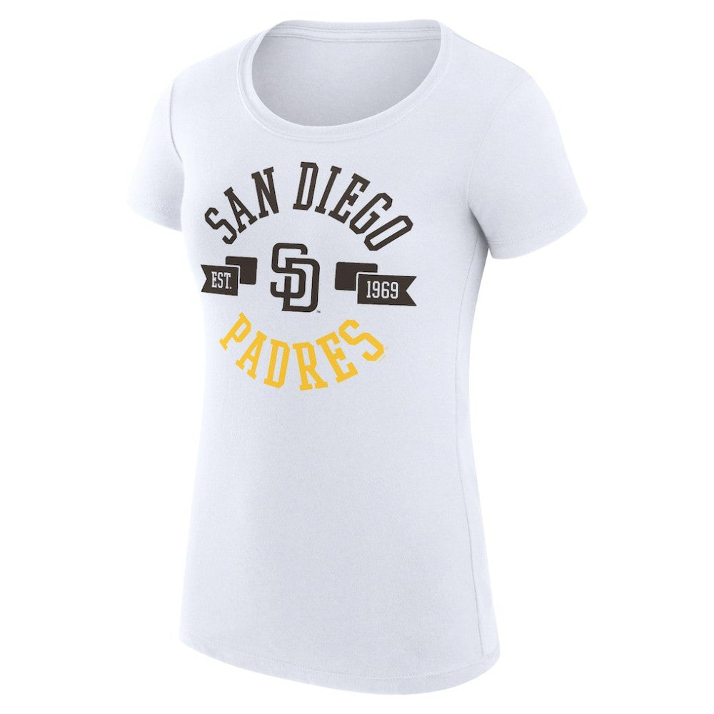 White San Diego Padres G-III 4Her by Carl Banks Women's Super-Slim Fit Lightweight City Graphic T-Shirt