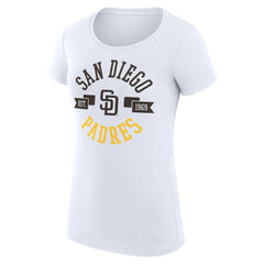 White San Diego Padres G-III 4Her by Carl Banks Women's Super-Slim Fit Lightweight City Graphic T-Shirt