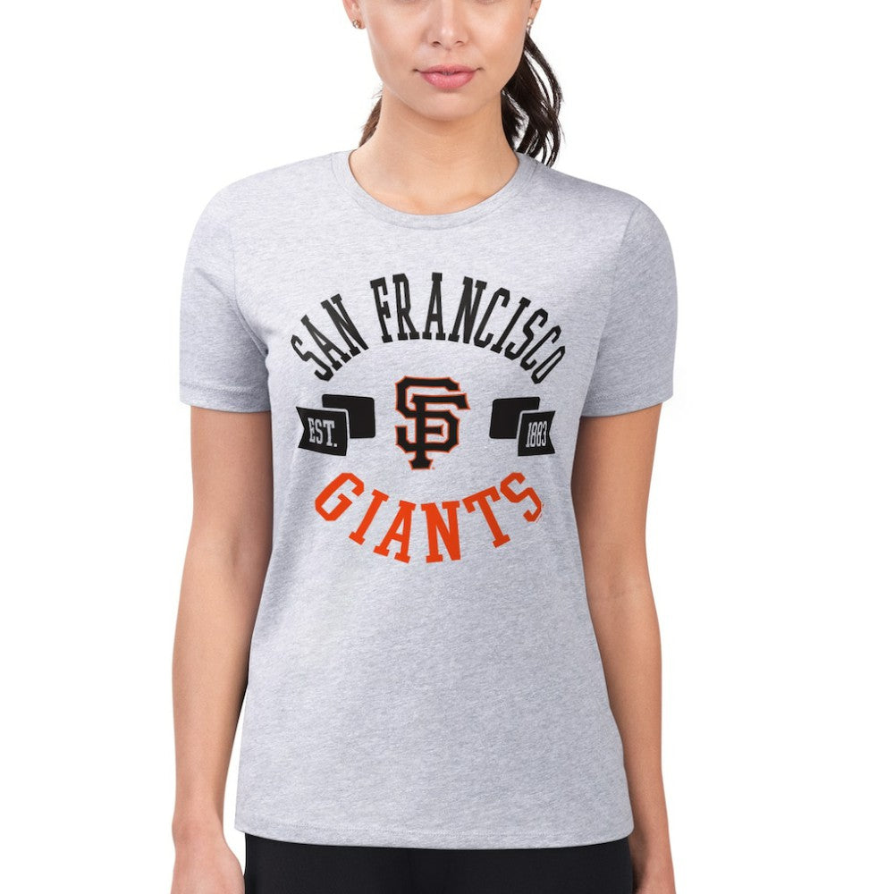 Heather Gray San Francisco Giants G-III 4Her by Carl Banks Women's Super-Slim Fit Lightweight City Graphic T-Shirt