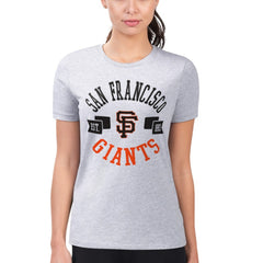 Heather Gray San Francisco Giants G-III 4Her by Carl Banks Women's Super-Slim Fit Lightweight City Graphic T-Shirt
