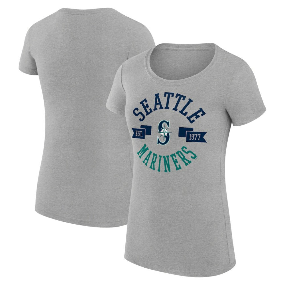 Heather Gray Seattle Mariners G-III 4Her by Carl Banks Women's Super-Slim Fit Lightweight City Graphic T-Shirt