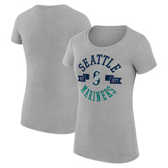 Heather Gray Seattle Mariners G-III 4Her by Carl Banks Women's Super-Slim Fit Lightweight City Graphic T-Shirt