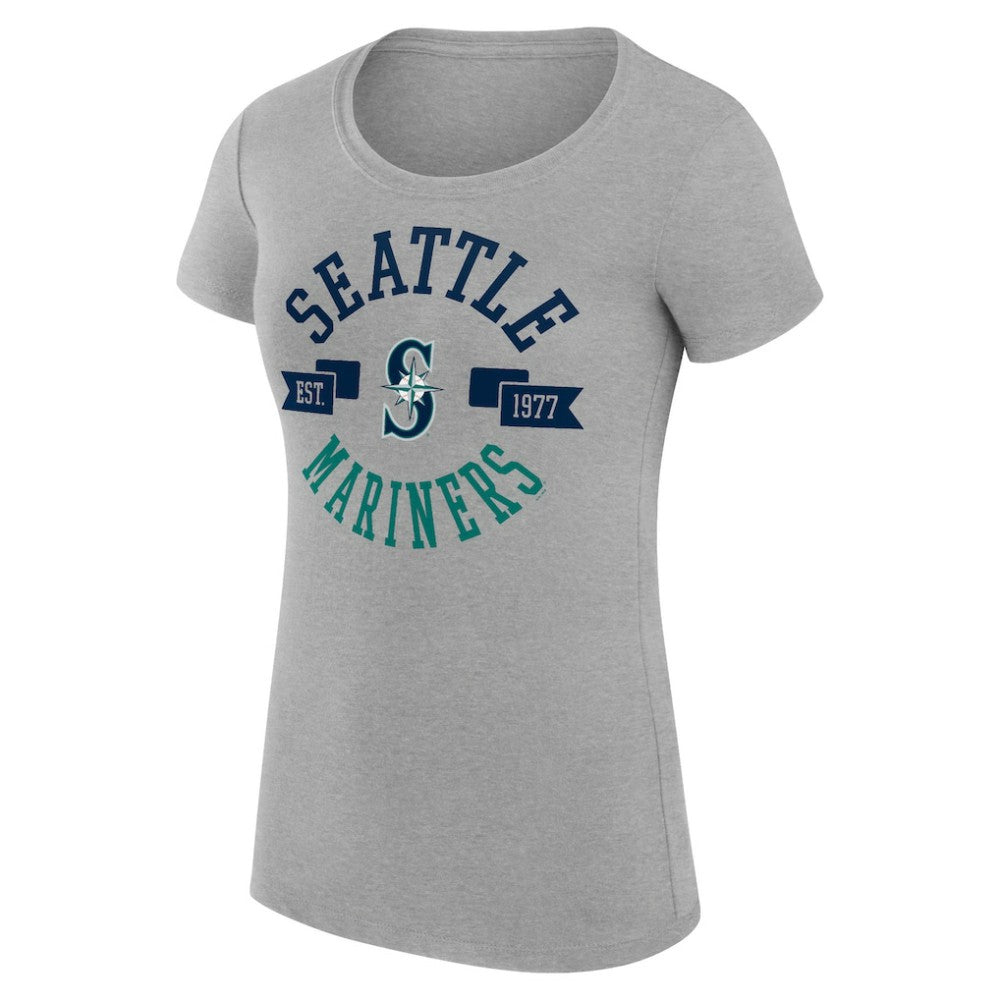 Heather Gray Seattle Mariners G-III 4Her by Carl Banks Women's Super-Slim Fit Lightweight City Graphic T-Shirt