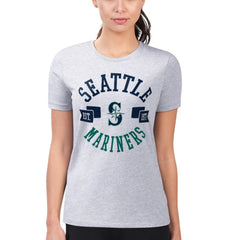 Heather Gray Seattle Mariners G-III 4Her by Carl Banks Women's Super-Slim Fit Lightweight City Graphic T-Shirt