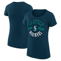 Navy Seattle Mariners G-III 4Her by Carl Banks Women's Super-Slim Fit Lightweight City Graphic T-Shirt