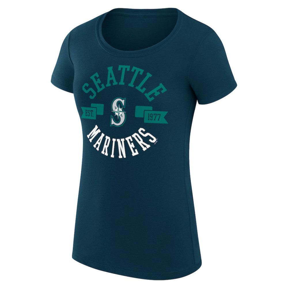 Navy Seattle Mariners G-III 4Her by Carl Banks Women's Super-Slim Fit Lightweight City Graphic T-Shirt