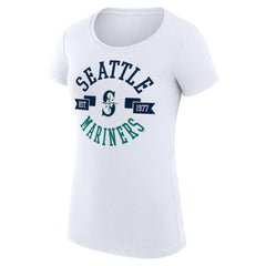 White Seattle Mariners G-III 4Her by Carl Banks Women's Super-Slim Fit Lightweight City Graphic T-Shirt