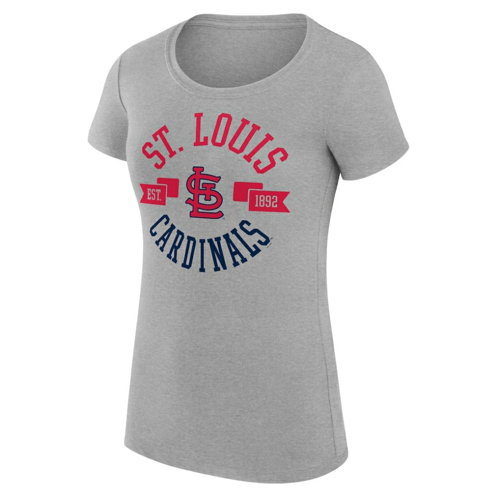 Heather Gray St. Louis Cardinals G-III 4Her by Carl Banks Women's Super-Slim Fit Lightweight City Graphic T-Shirt