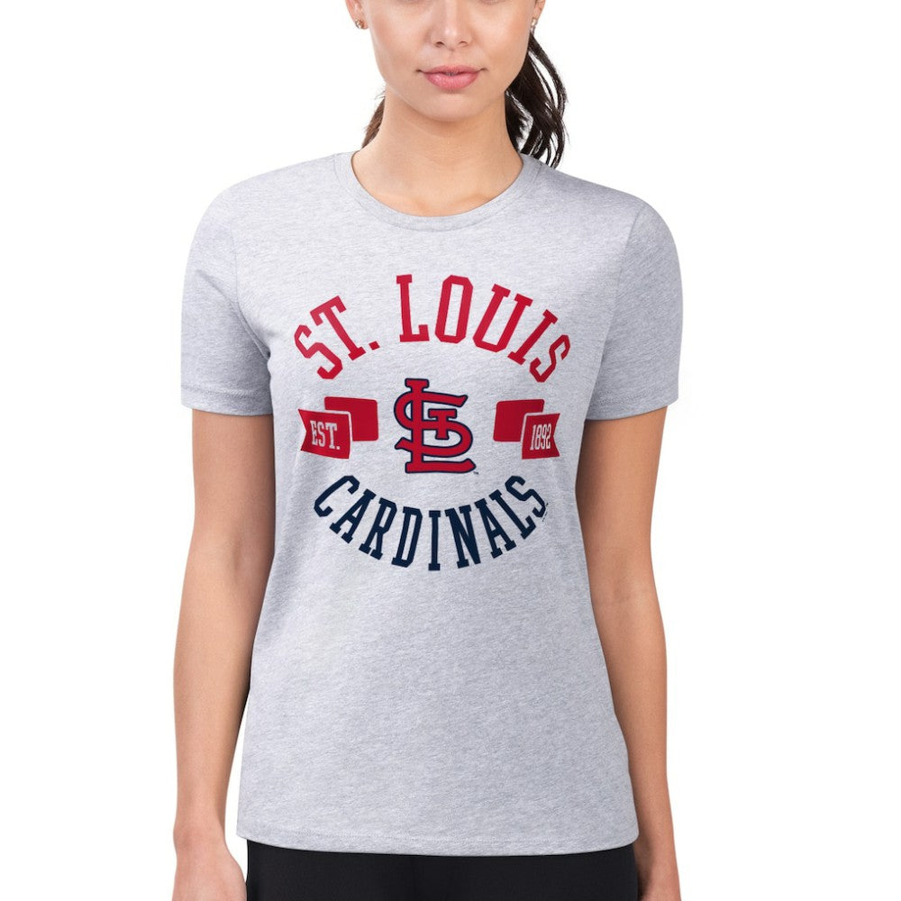Heather Gray St. Louis Cardinals G-III 4Her by Carl Banks Women's Super-Slim Fit Lightweight City Graphic T-Shirt