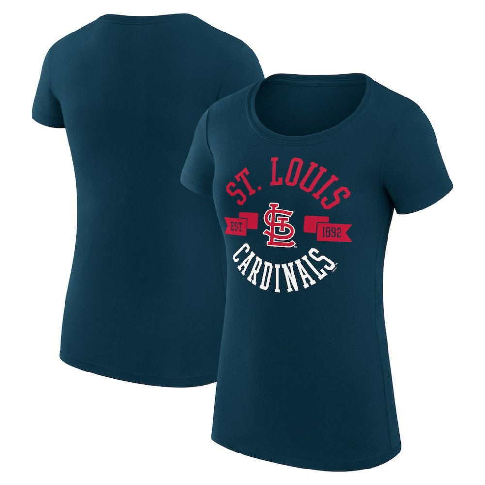 Navy St. Louis Cardinals G-III 4Her by Carl Banks Women's Super-Slim Fit Lightweight City Graphic T-Shirt