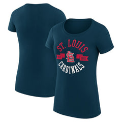 Navy St. Louis Cardinals G-III 4Her by Carl Banks Women's Super-Slim Fit Lightweight City Graphic T-Shirt