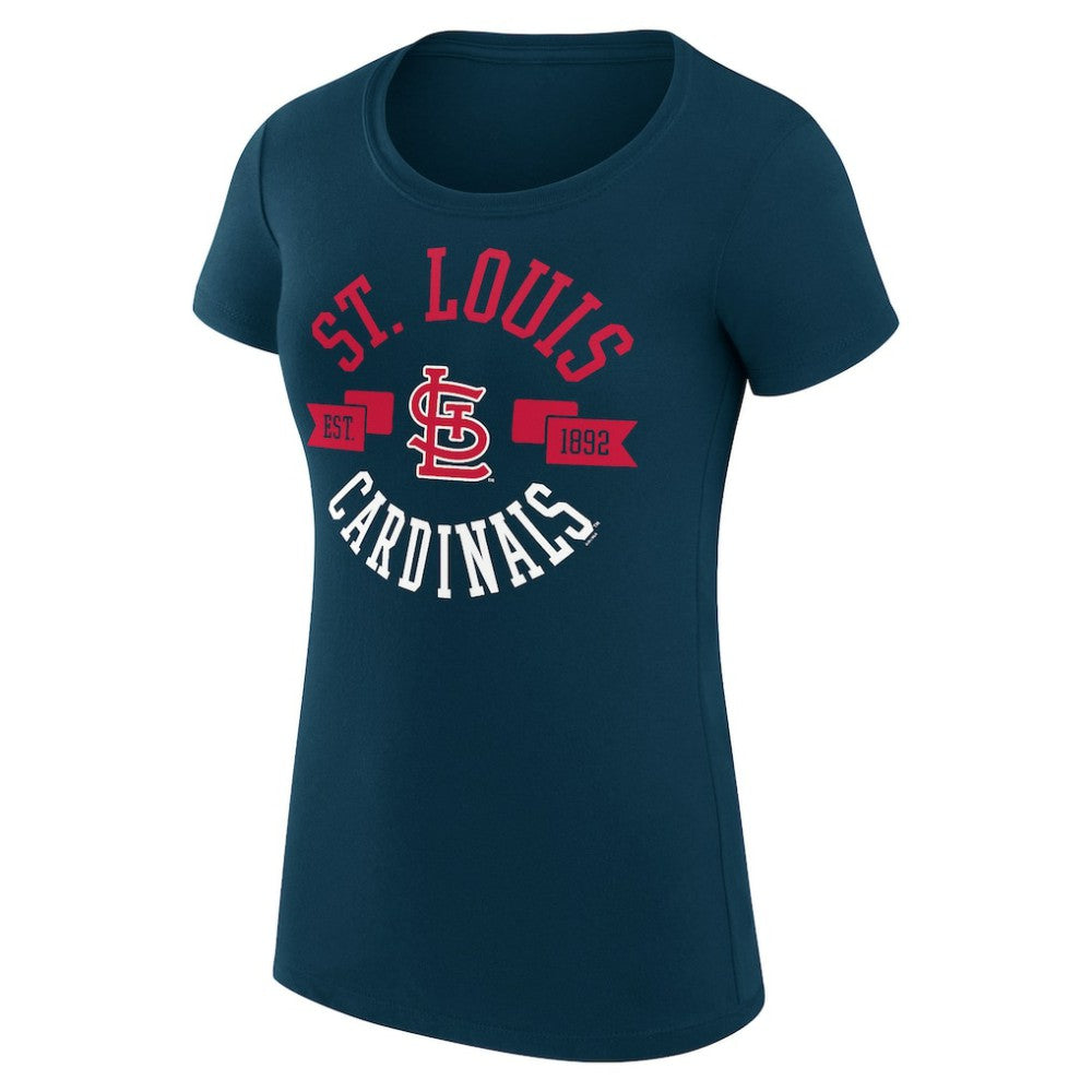 Navy St. Louis Cardinals G-III 4Her by Carl Banks Women's Super-Slim Fit Lightweight City Graphic T-Shirt