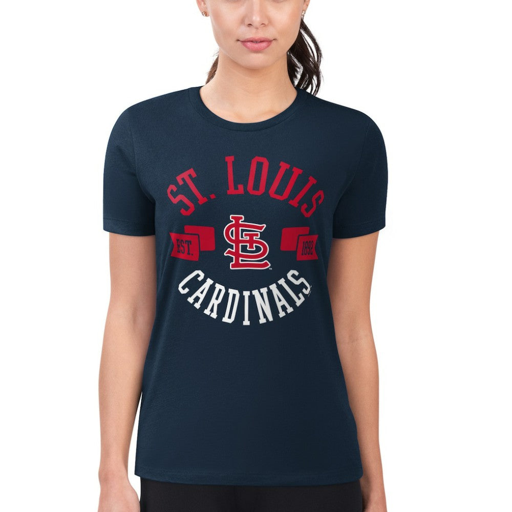 Navy St. Louis Cardinals G-III 4Her by Carl Banks Women's Super-Slim Fit Lightweight City Graphic T-Shirt