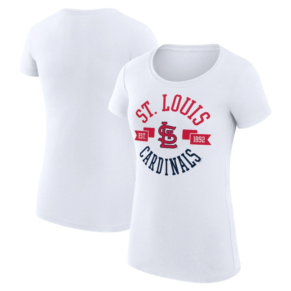 White St. Louis Cardinals G-III 4Her by Carl Banks Women's Super-Slim Fit Lightweight City Graphic T-Shirt
