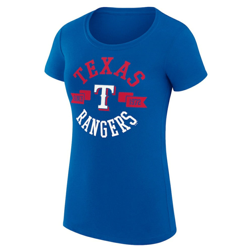 Royal Texas Rangers G-III 4Her by Carl Banks Women's Super-Slim Fit Lightweight City Graphic T-Shirt