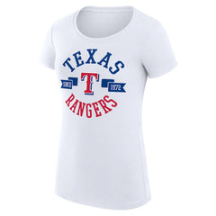 White Texas Rangers G-III 4Her by Carl Banks Women's Super-Slim Fit Lightweight City Graphic T-Shirt