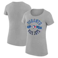 Heather Gray Toronto Blue Jays G-III 4Her by Carl Banks Women's Super-Slim Fit Lightweight City Graphic T-Shirt
