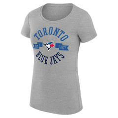 Heather Gray Toronto Blue Jays G-III 4Her by Carl Banks Women's Super-Slim Fit Lightweight City Graphic T-Shirt