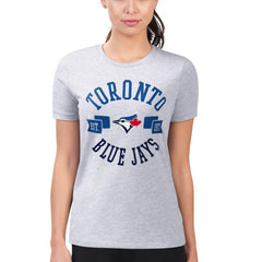Heather Gray Toronto Blue Jays G-III 4Her by Carl Banks Women's Super-Slim Fit Lightweight City Graphic T-Shirt