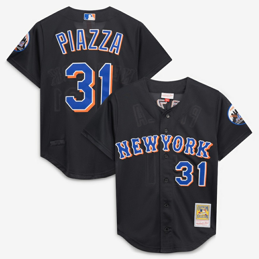 Black Mike Piazza New York Mets Mitchell & Ness Cooperstown Collection 2000 Batting Practice Jersey