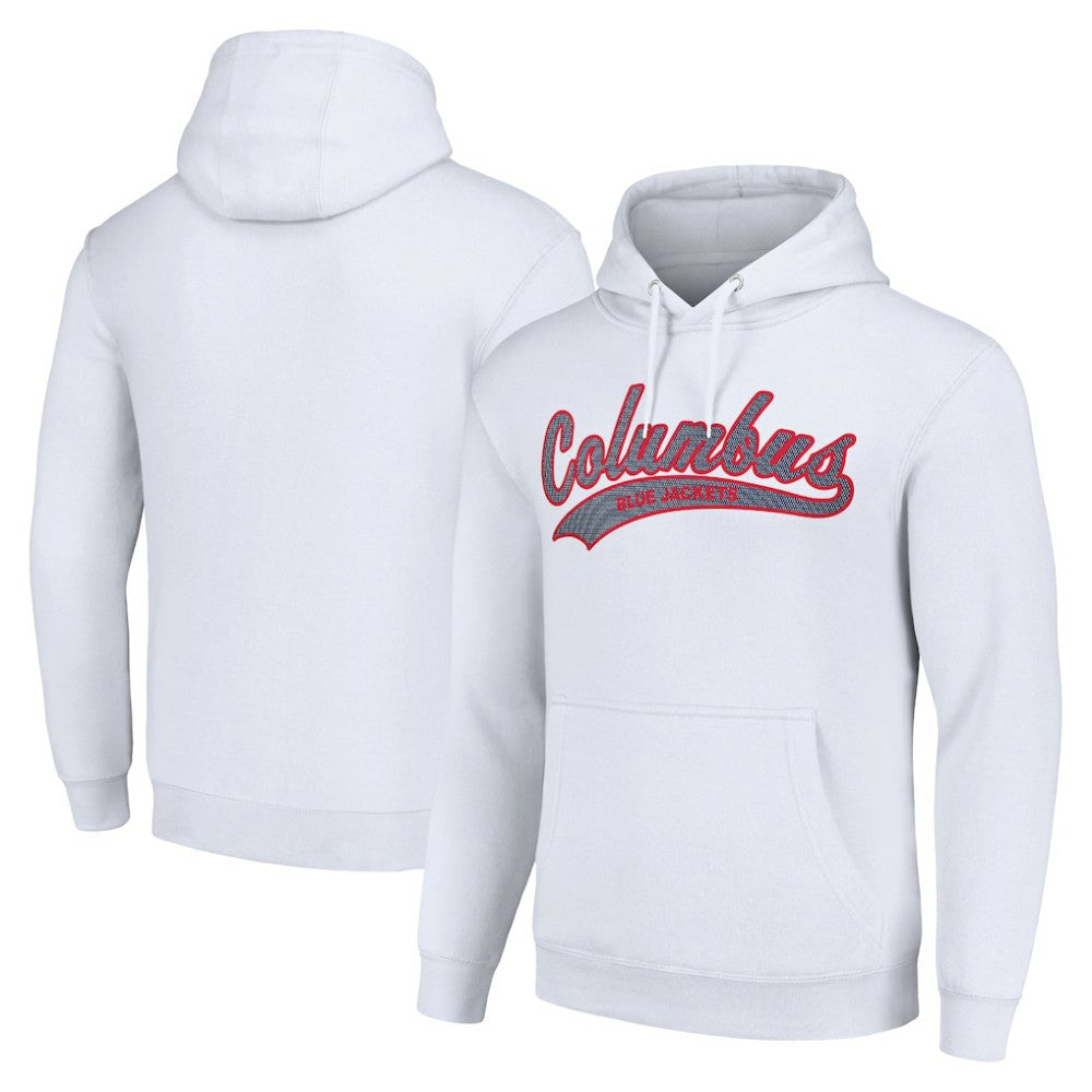 NHL Columbus Blue Jackets Starter Tailsweep Fleece Tri-Blend Pullover Hoodie
