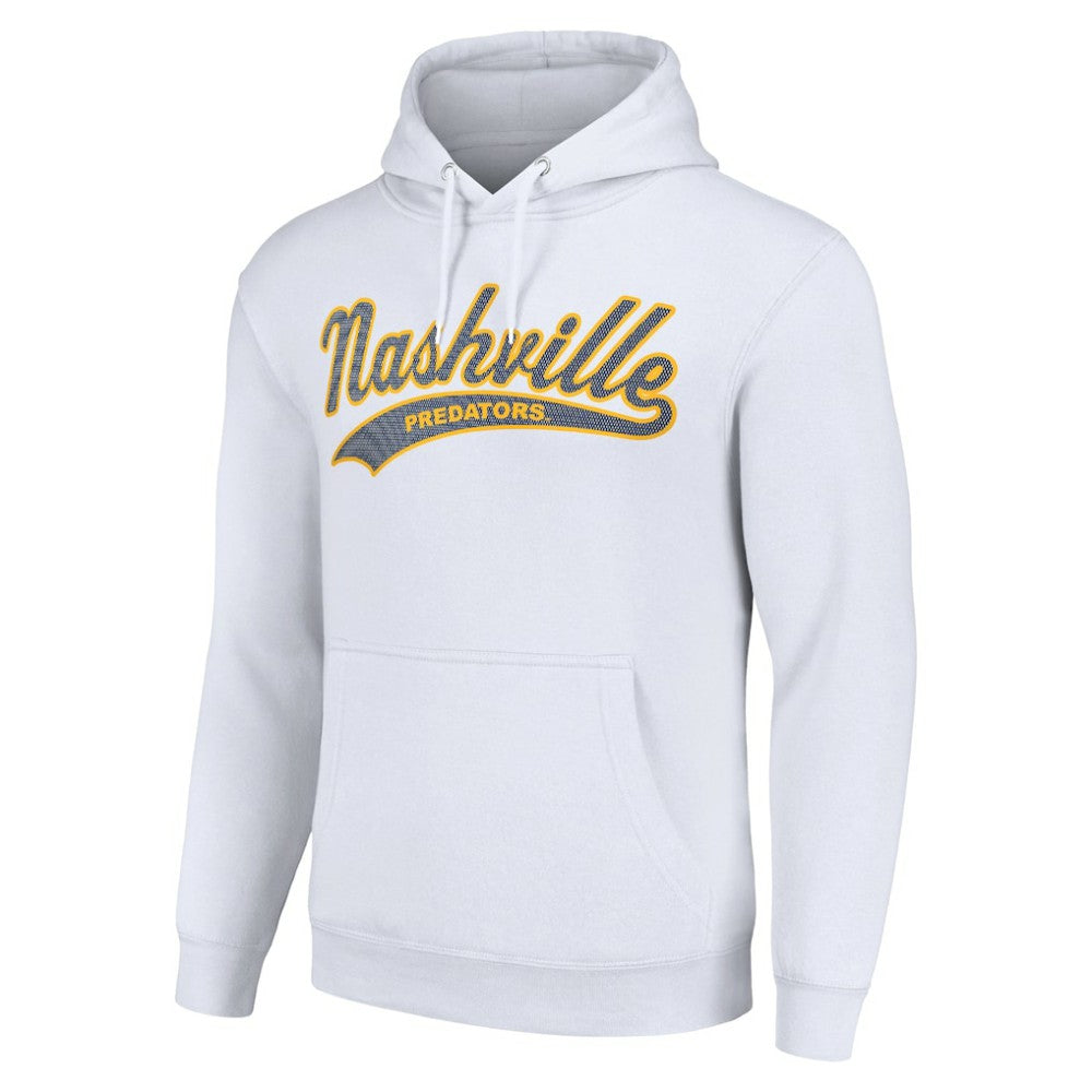 NHL Nashville Predators Starter Tailsweep Fleece Tri-Blend Pullover Hoodie