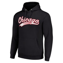 NHL Chicago Blackhawks Starter Tailsweep Fleece Tri-Blend Pullover Hoodie