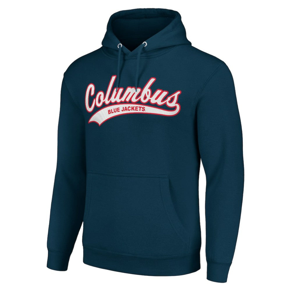 NHL Columbus Blue Jackets Starter Tailsweep Fleece Tri-Blend Pullover Hoodie