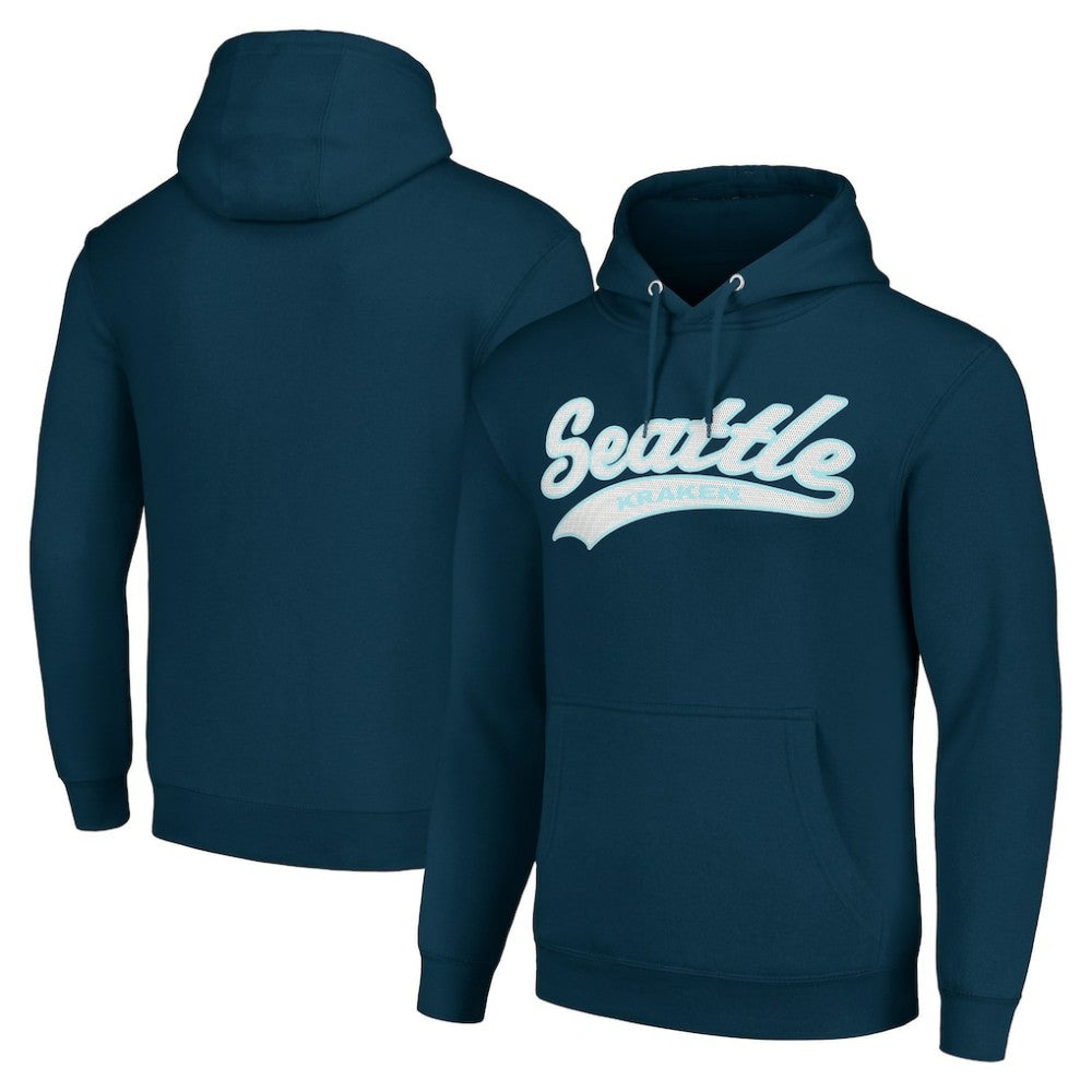 NHL Seattle Kraken Starter Tailsweep Fleece Tri-Blend Pullover Hoodie