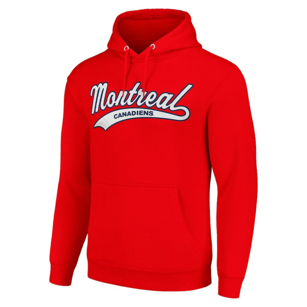 NHL Montreal Canadiens Starter Tailsweep Fleece Tri-Blend Pullover Hoodie