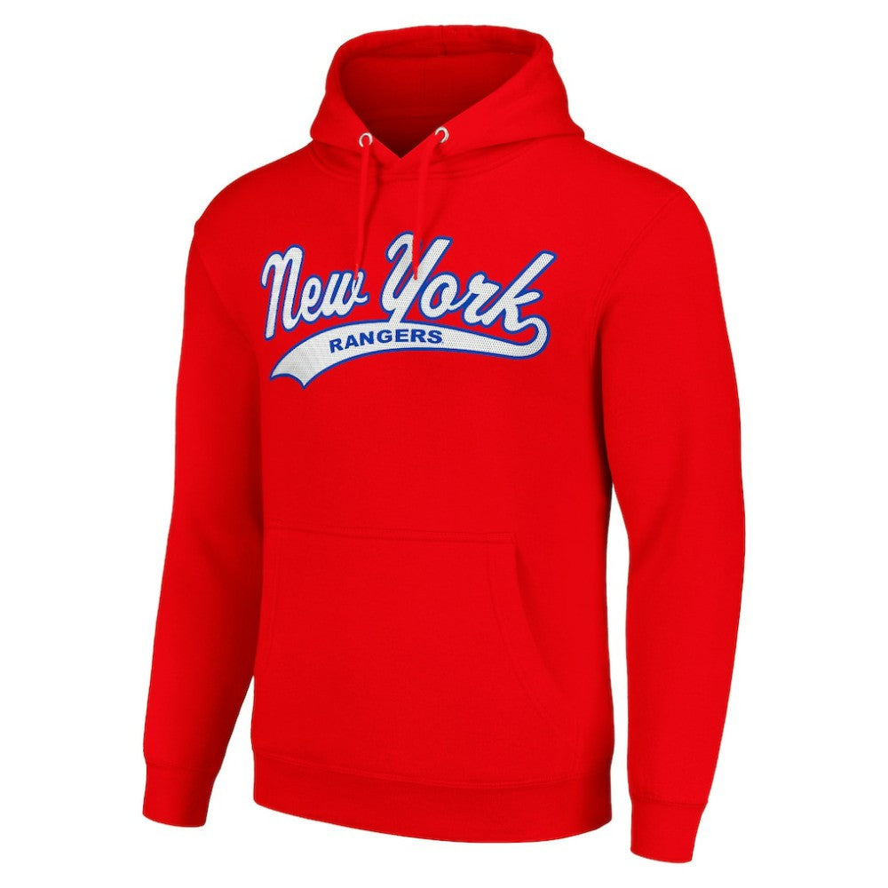 NHL New York Rangers Starter Tailsweep Fleece Tri-Blend Pullover Hoodie