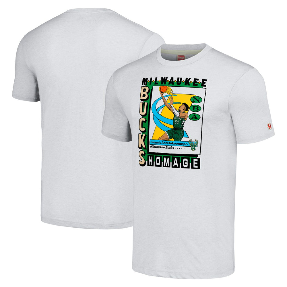 Giannis Antetokounmpo Milwaukee Bucks Homage Unisex SkyBox Player Tri-Blend T-Shirt