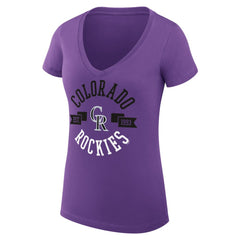 Purple Colorado Rockies G-III 4Her by Carl Banks Women's Super-Slim Fit Lightweight City Graphic V-Neck T-Shirt