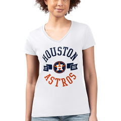 White Houston Astros G-III 4Her by Carl Banks Women's Super-Slim Fit Lightweight City Graphic V-Neck T-Shirt