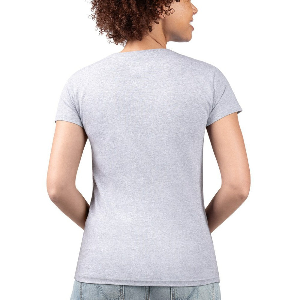 Heather Gray Texas Rangers G-III 4Her by Carl Banks Women's Super-Slim Fit Lightweight City Graphic V-Neck T-Shirt