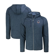 Heather Navy Chicago Cubs Cutter & Buck Stars & Stripes Mainsail Sweater-Knit Full-Zip Hoodie