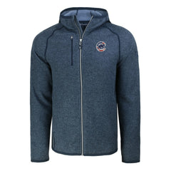 Heather Navy Chicago Cubs Cutter & Buck Stars & Stripes Mainsail Sweater-Knit Full-Zip Hoodie
