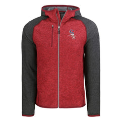 Heather Red/Heather Charcoal Chicago White Sox Cutter & Buck Stars & Stripes Mainsail Sweater-Knit Full-Zip Hoodie