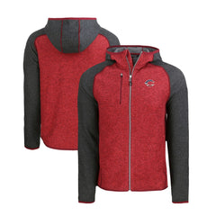 Heather Red/Heather Charcoal Cincinnati Reds Cutter & Buck Stars & Stripes Mainsail Sweater-Knit Full-Zip Hoodie
