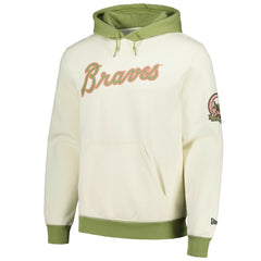 Cream/Green Atlanta Braves New Era Color Pop Pullover Hoodie