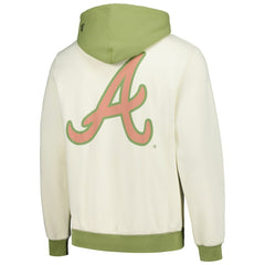 Cream/Green Atlanta Braves New Era Color Pop Pullover Hoodie
