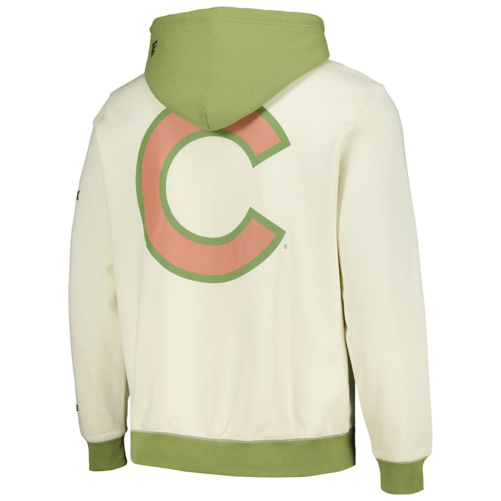 Cream/Green Chicago Cubs New Era Color Pop Pullover Hoodie