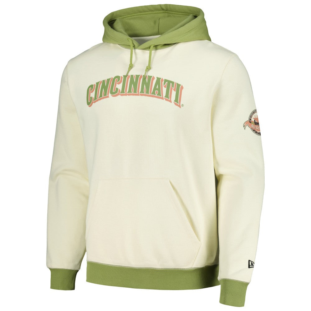 Cream/Green Cincinnati Reds New Era Color Pop Pullover Hoodie