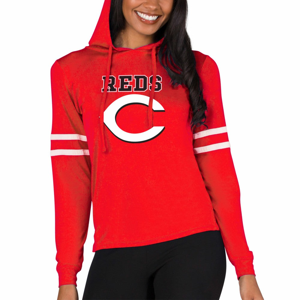Red Cincinnati Reds Concepts Sport Women's Marathon Lightweight Lounge Pullover Hoodie